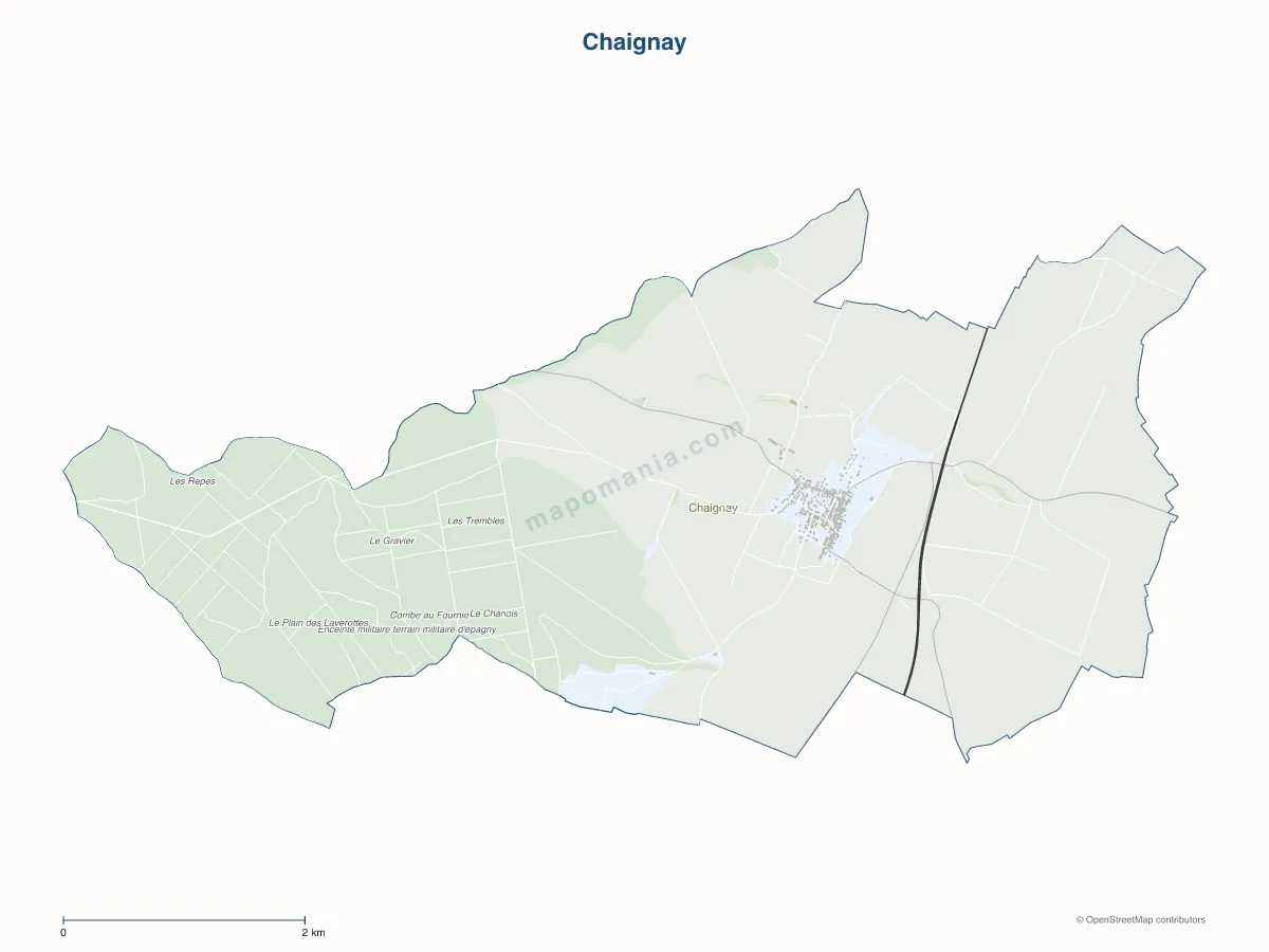 Carte de Chaignay à personnaliser