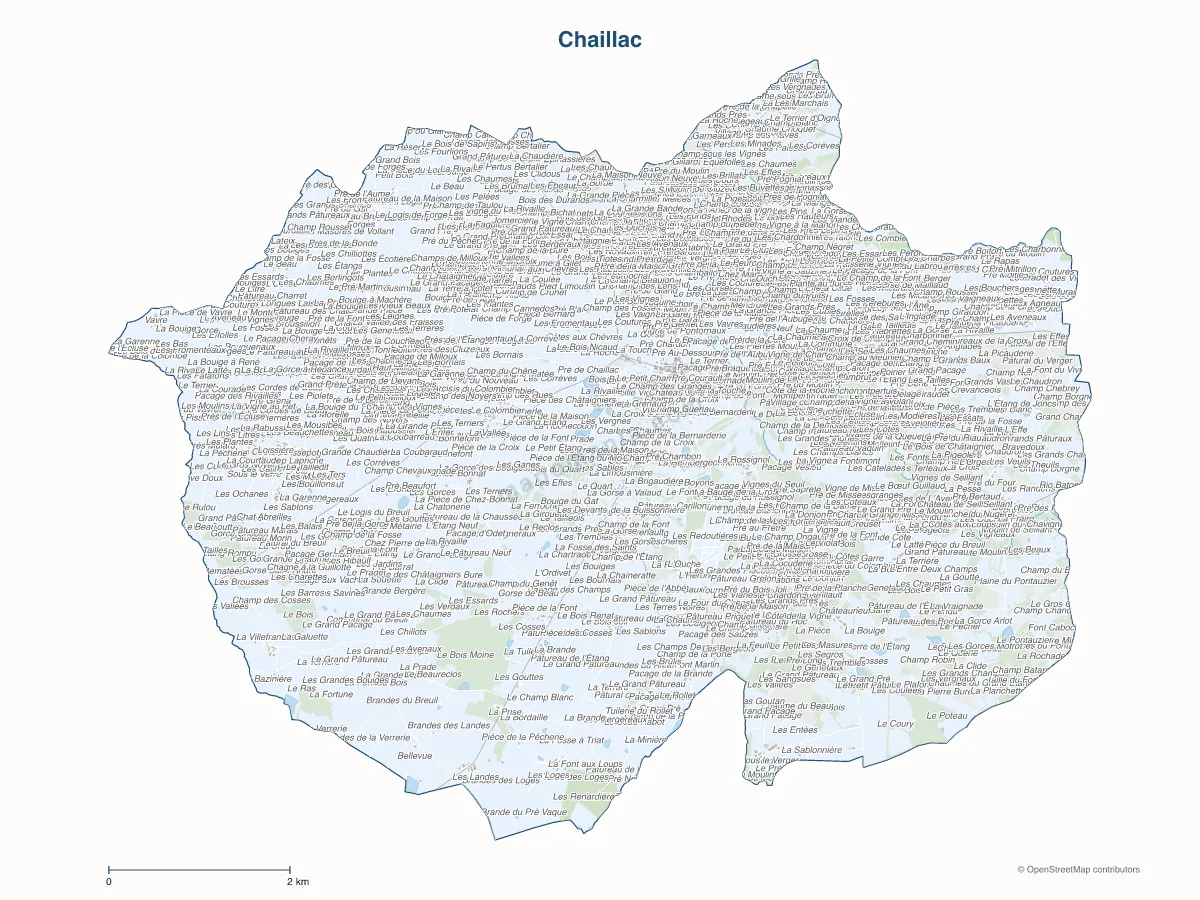 Carte de Chaillac à personnaliser