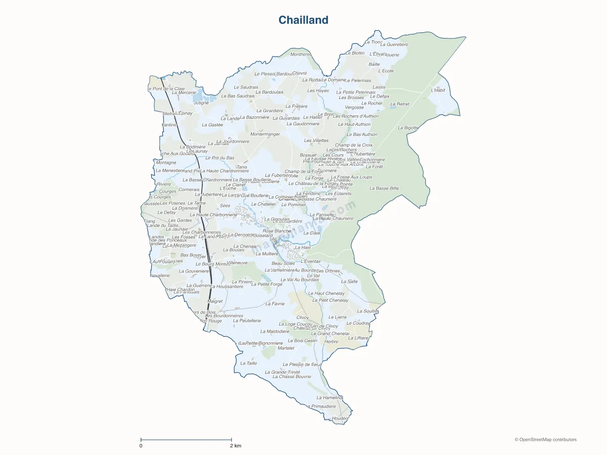Carte de Chailland à personnaliser