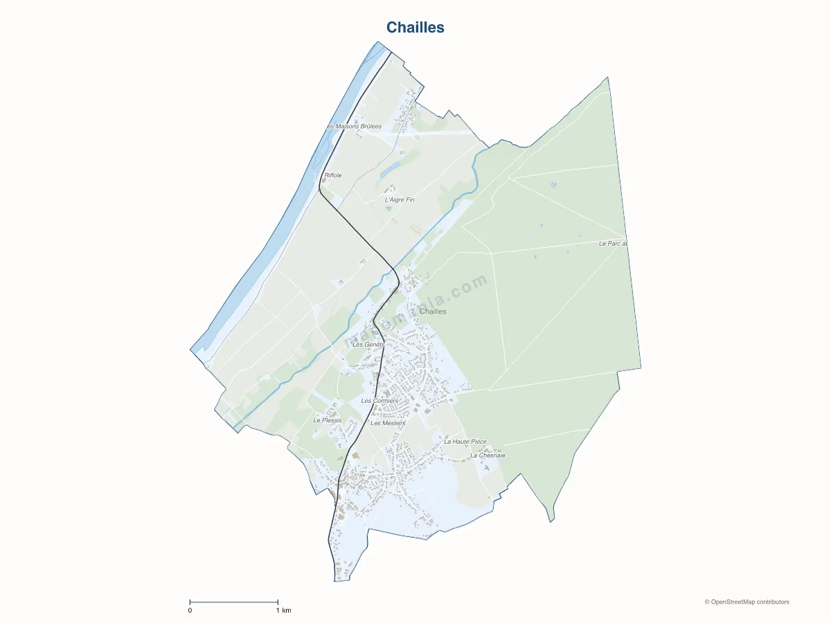 Carte de Chailles à personnaliser