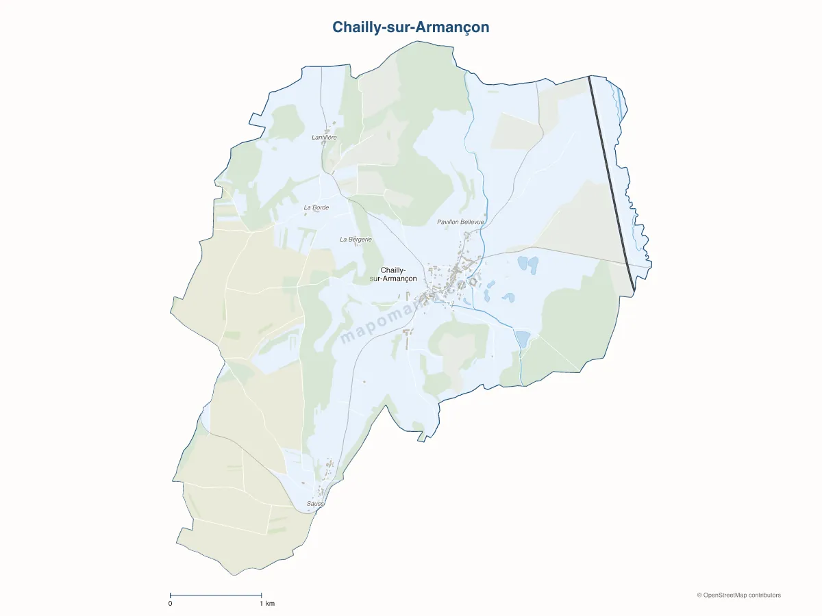 Carte de Chailly-sur-Armançon à personnaliser