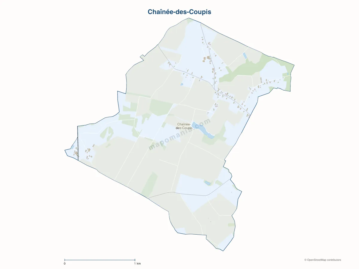 Carte de Chaînée-des-Coupis à personnaliser