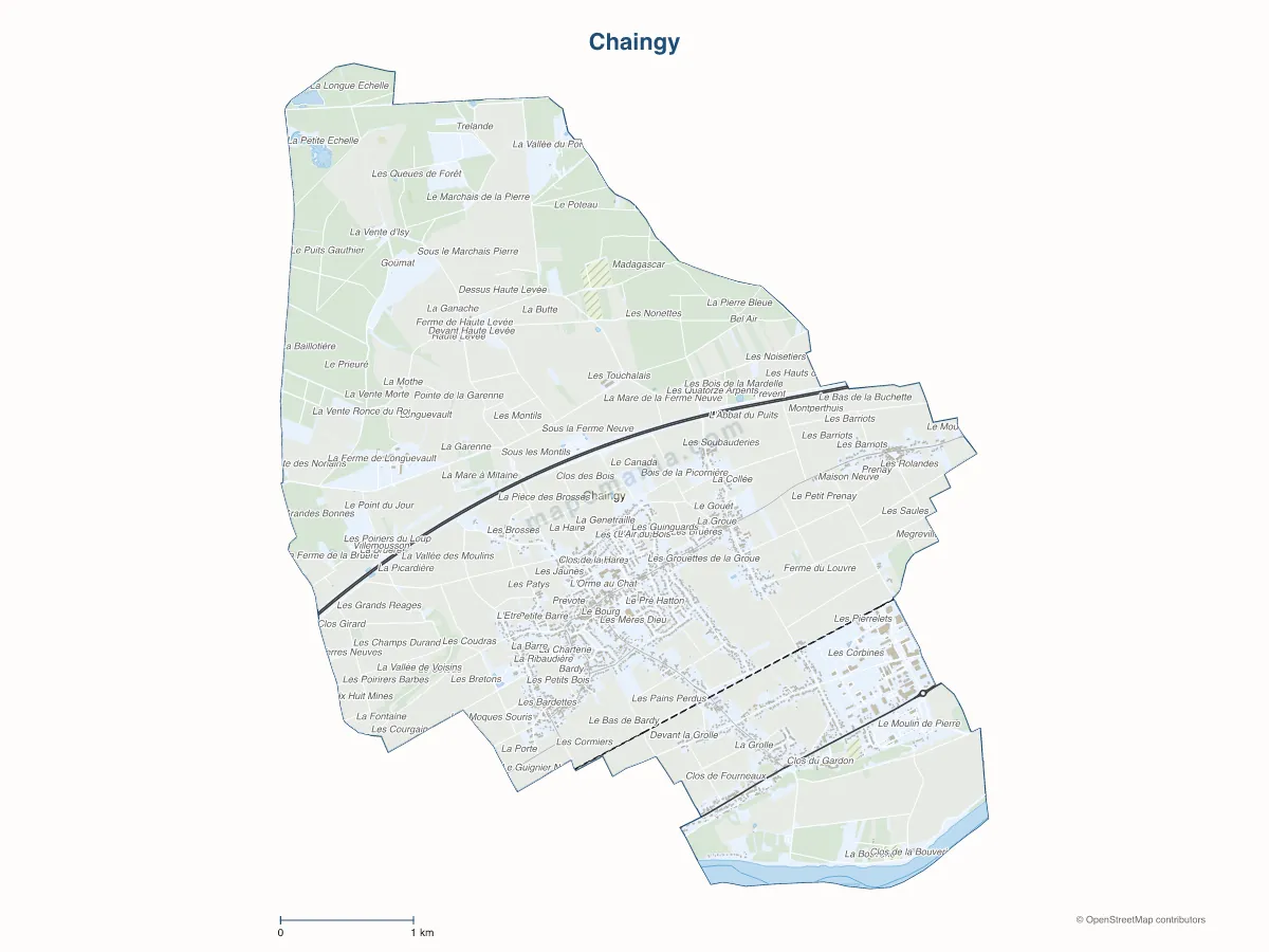 Carte de Chaingy à personnaliser