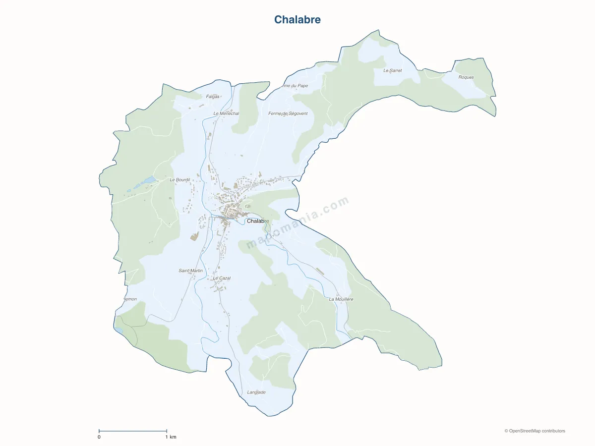 Carte de Chalabre à personnaliser