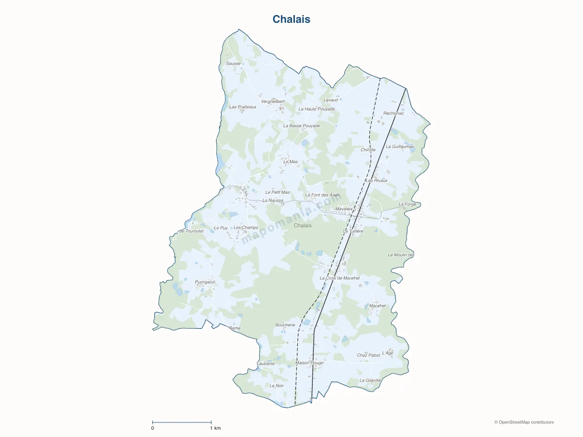 Carte de Chalais à personnaliser