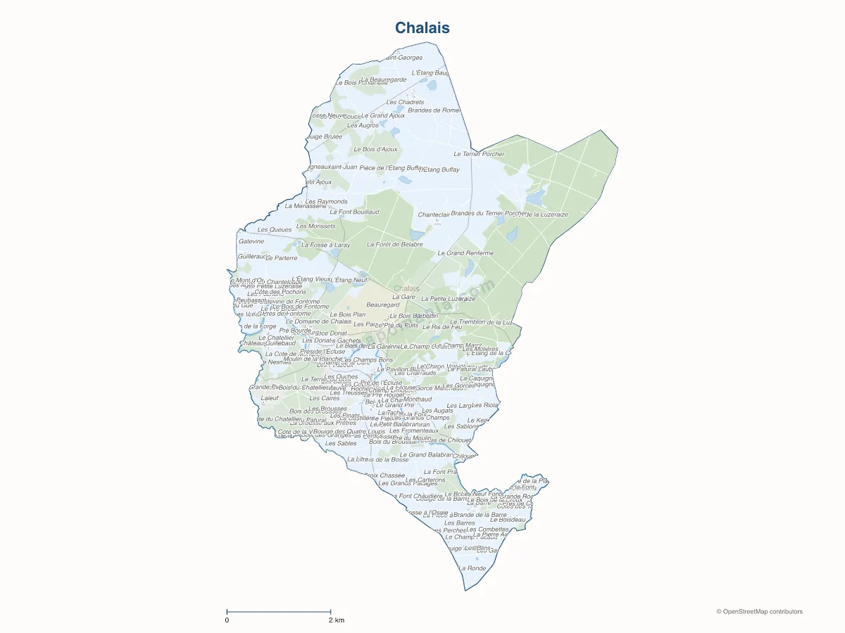 Carte de Chalais à personnaliser