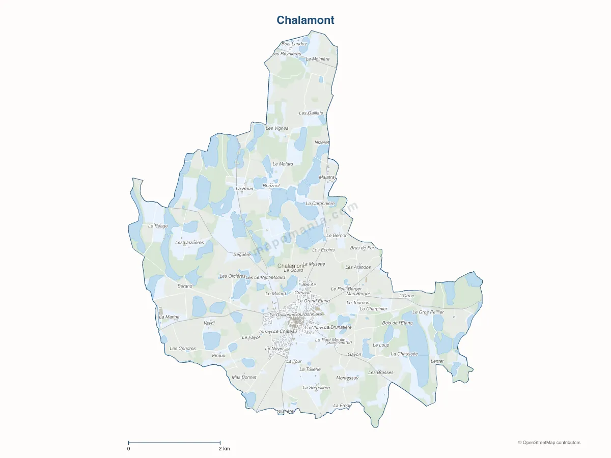 Carte de Chalamont à personnaliser