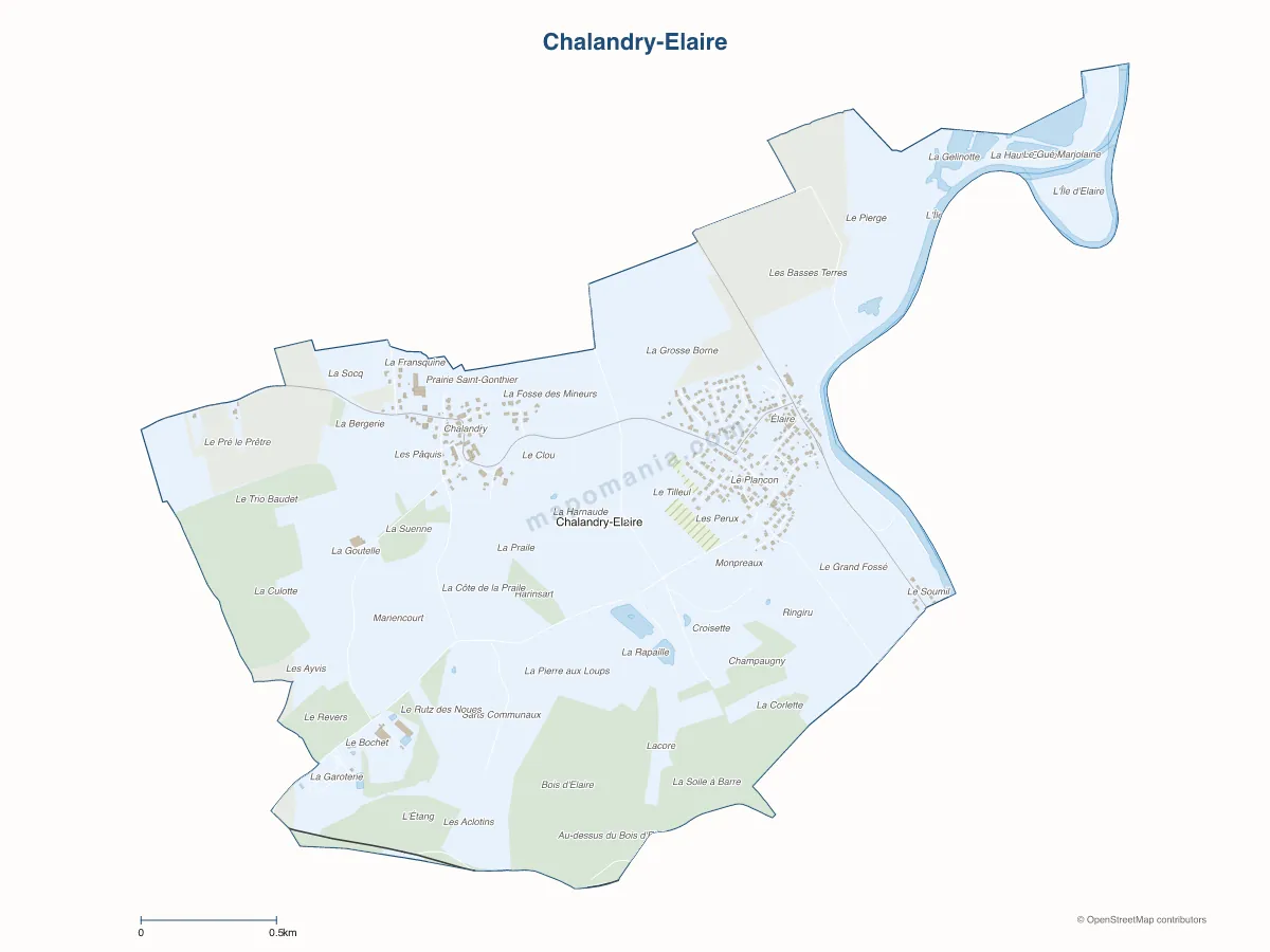 Carte de Chalandry-Elaire à personnaliser