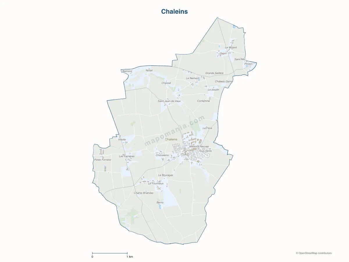 Carte de Chaleins à personnaliser