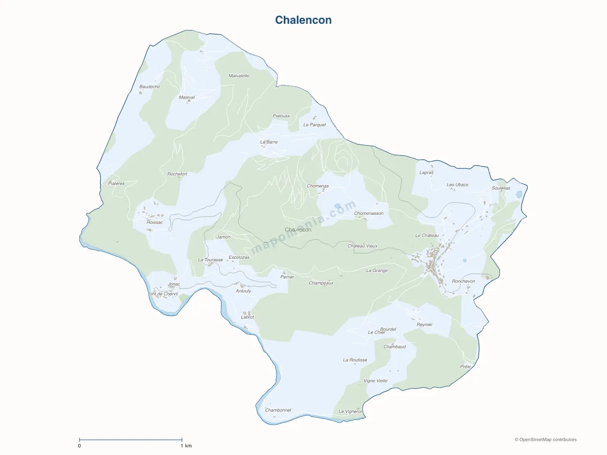 Carte de Chalencon à personnaliser