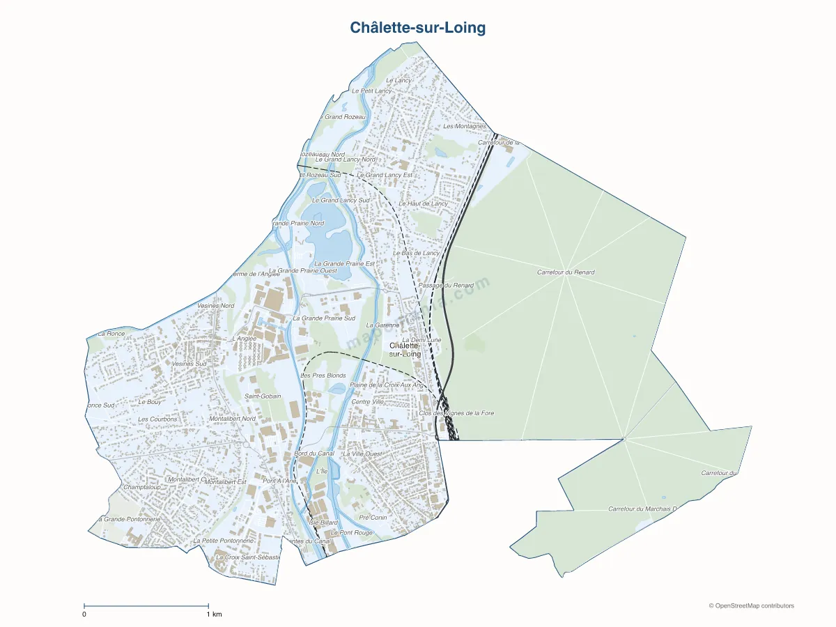Carte de Châlette-sur-Loing à personnaliser