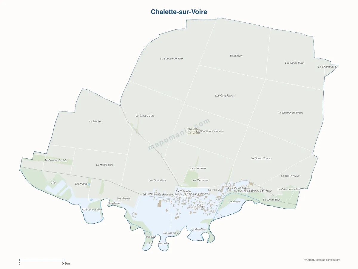Carte de Chalette-sur-Voire à personnaliser