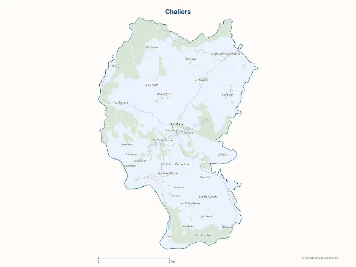 Carte de Chaliers à personnaliser