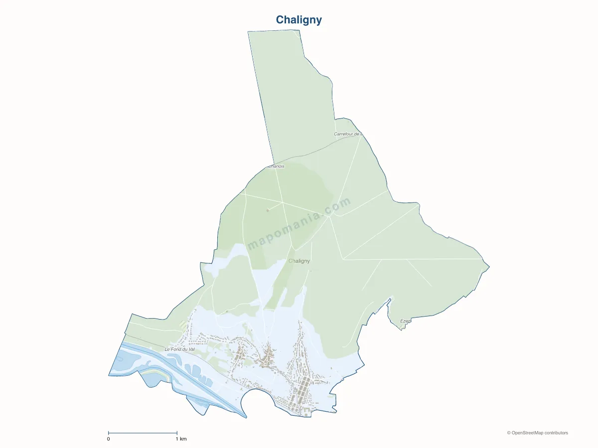 Carte de Chaligny à personnaliser