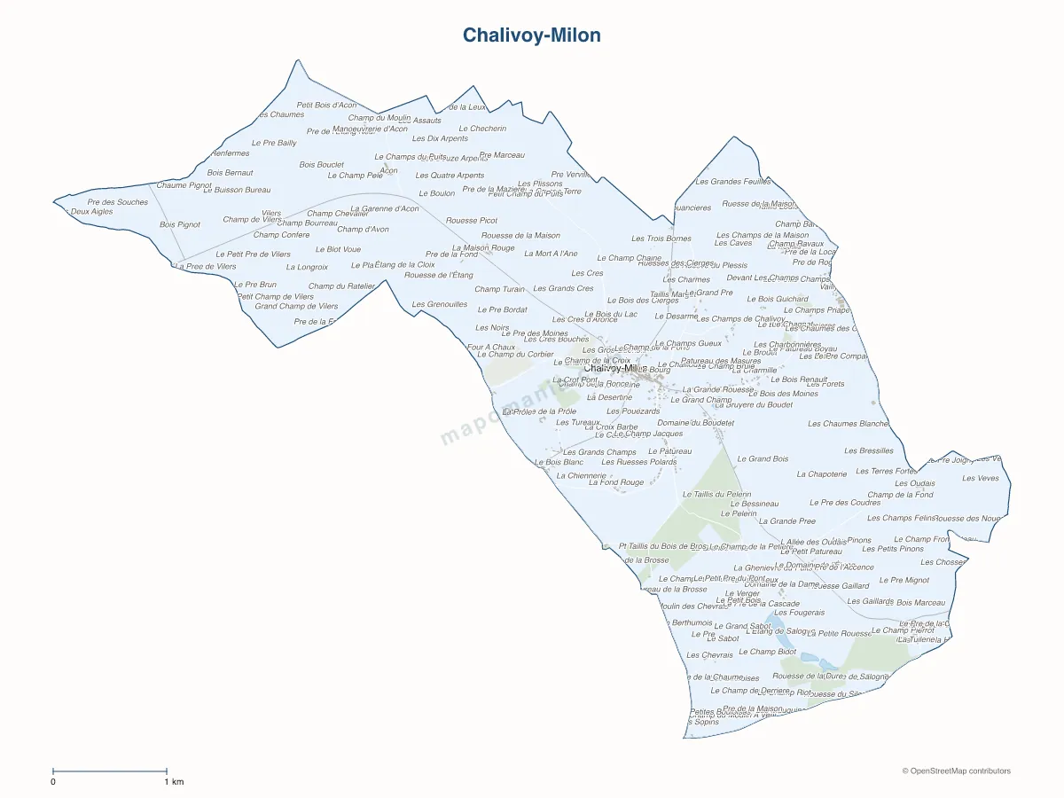 Carte de Chalivoy-Milon à personnaliser