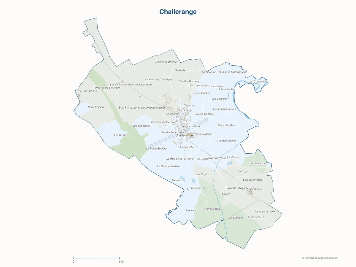 Carte de Challerange à personnaliser