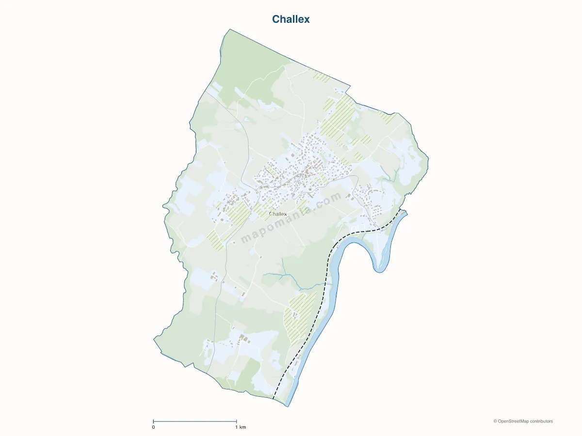 Carte de Challex à personnaliser