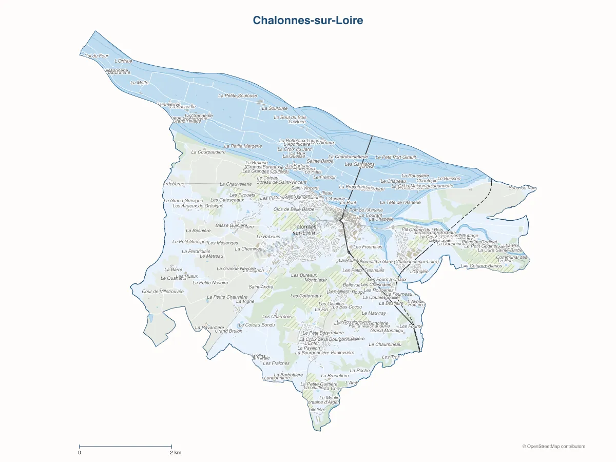 Carte de Chalonnes-sur-Loire à personnaliser