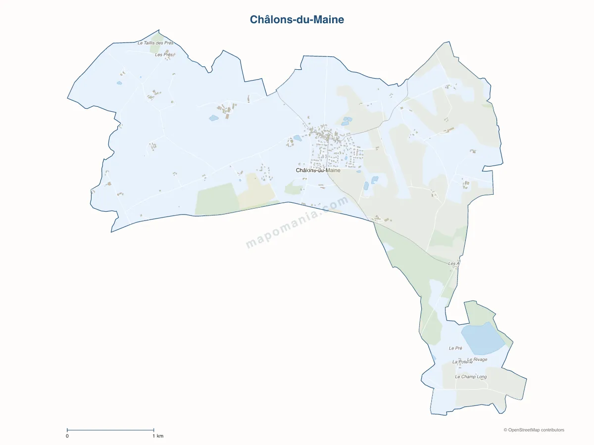 Carte de Châlons-du-Maine à personnaliser