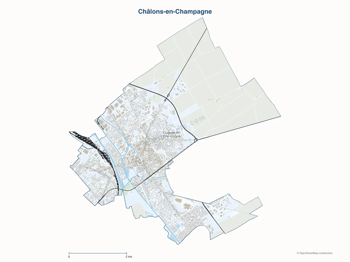Carte de Châlons-en-Champagne à personnaliser