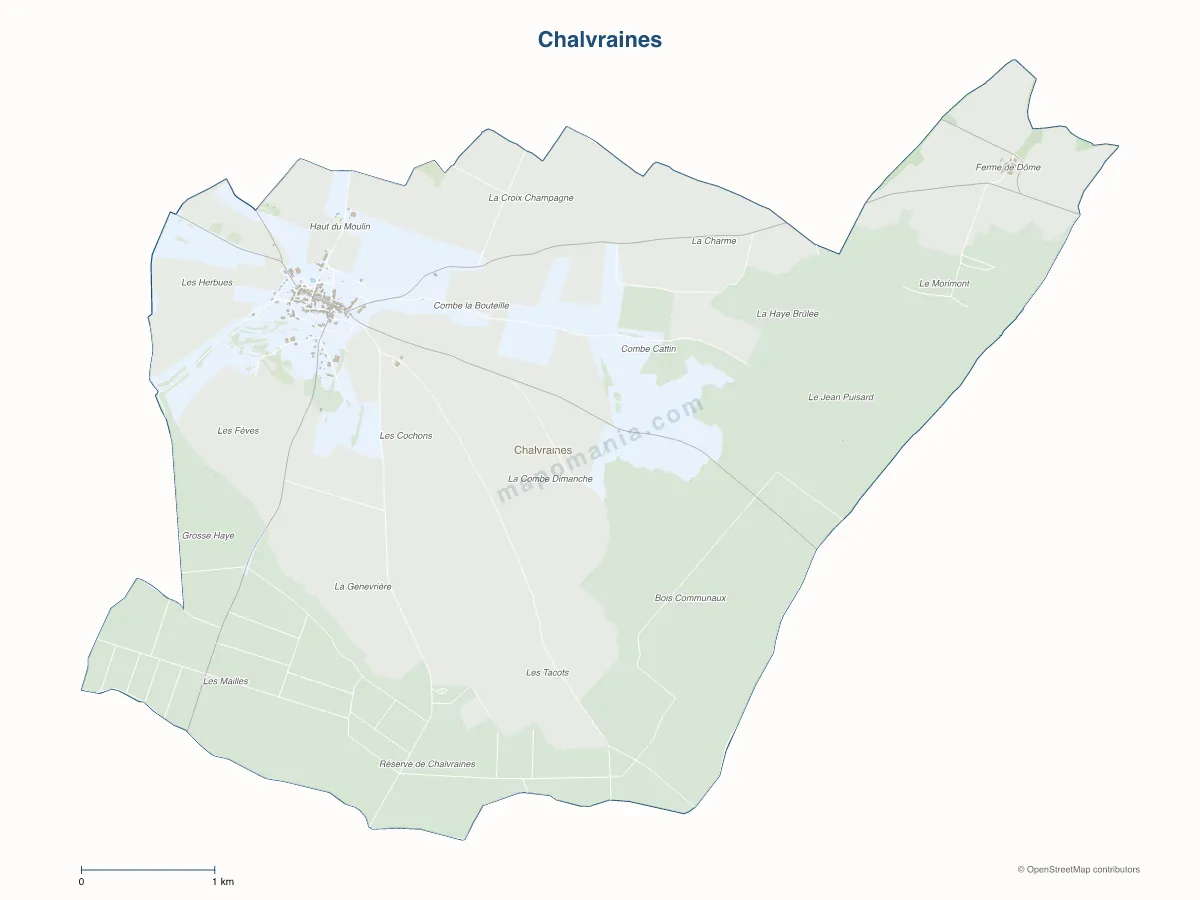 Carte de Chalvraines à personnaliser