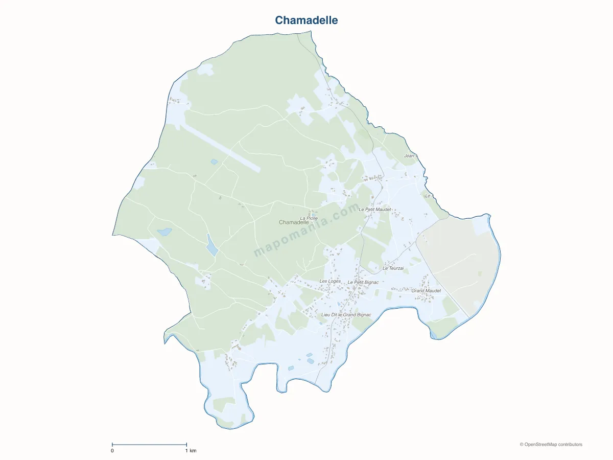 Carte de Chamadelle à personnaliser