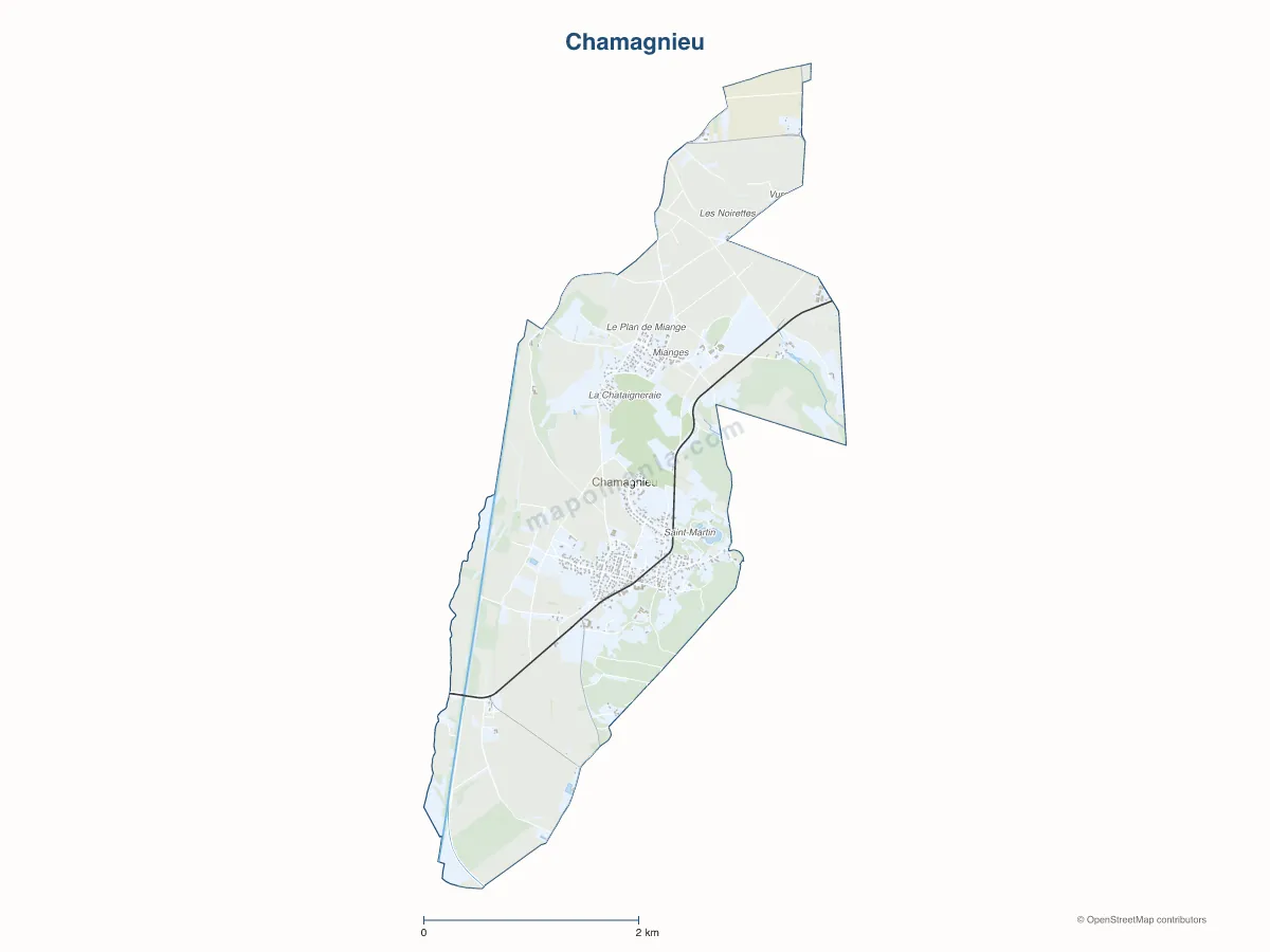 Carte de Chamagnieu à personnaliser