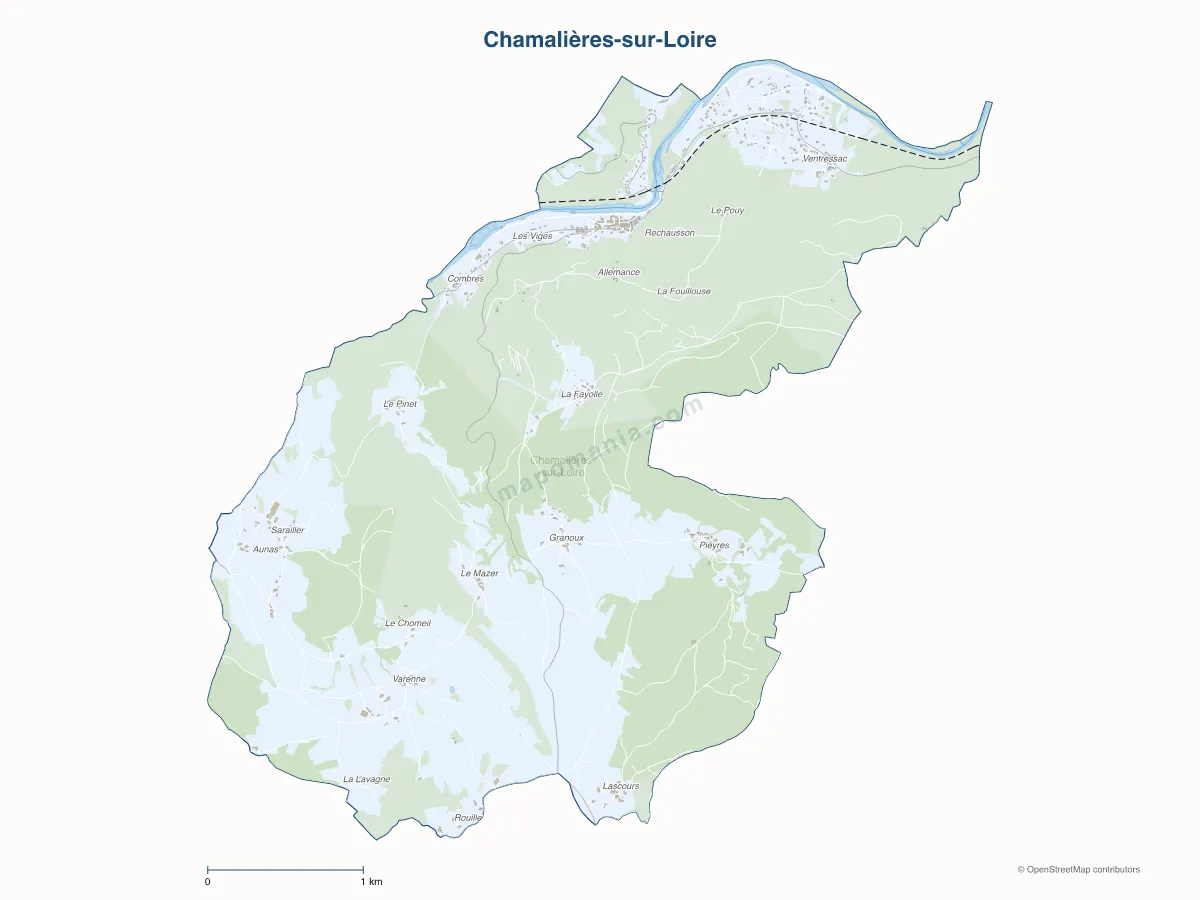 Carte de Chamalières-sur-Loire à personnaliser
