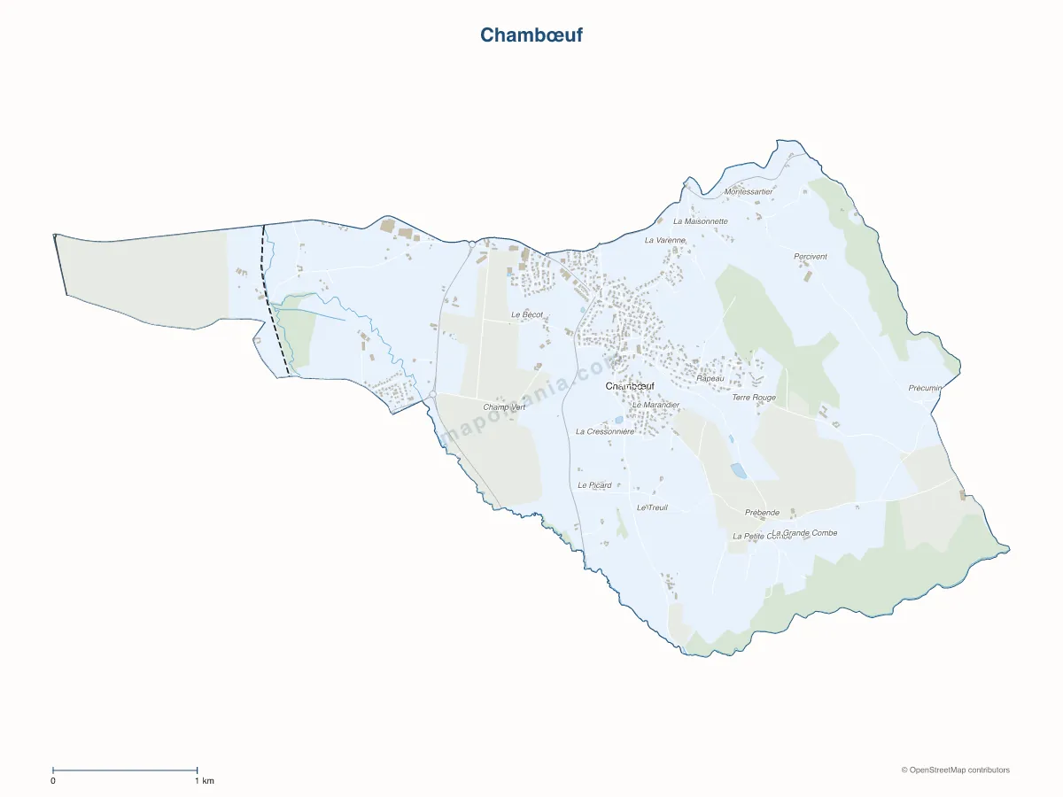 Carte de Chambœuf à personnaliser