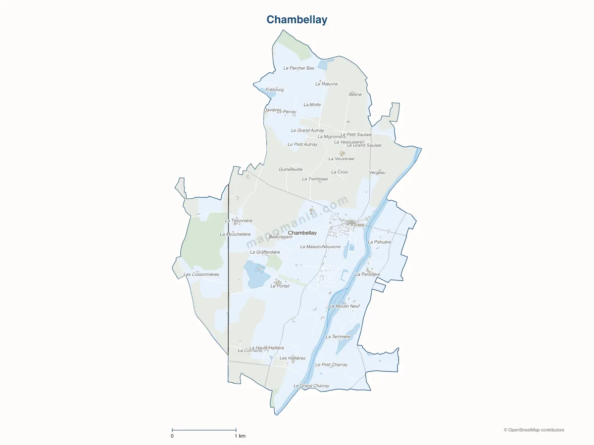 Carte de Chambellay à personnaliser