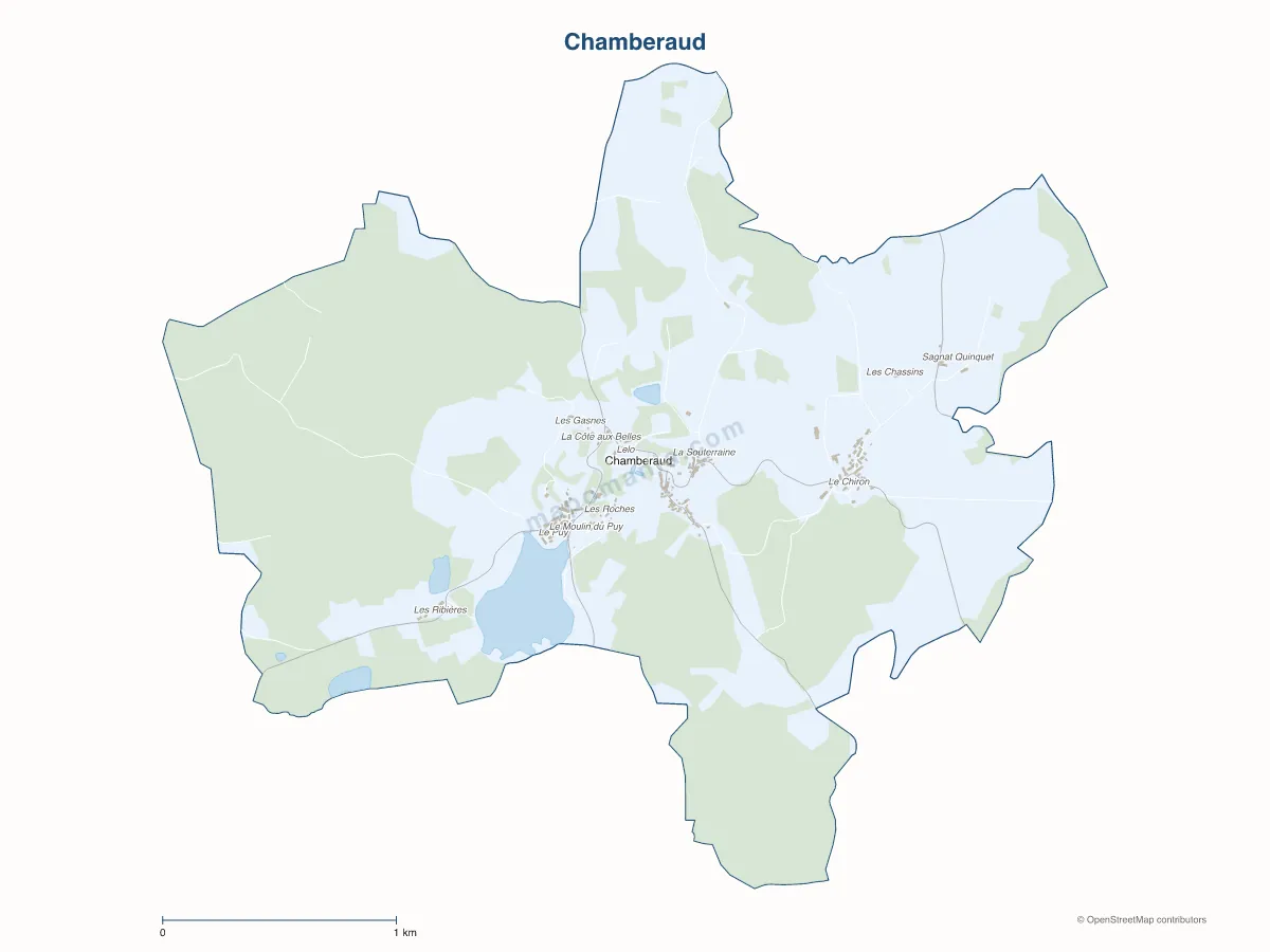Carte de Chamberaud à personnaliser