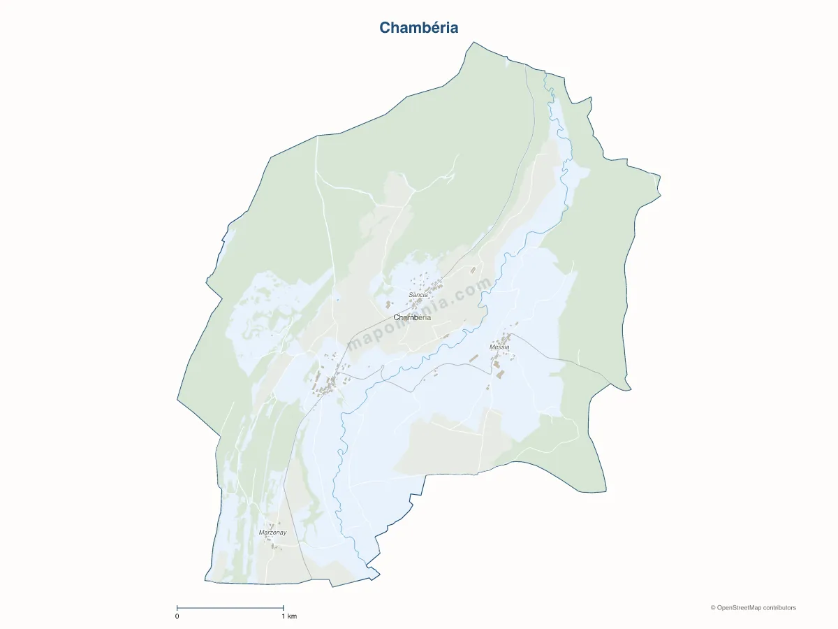 Carte de Chambéria à personnaliser