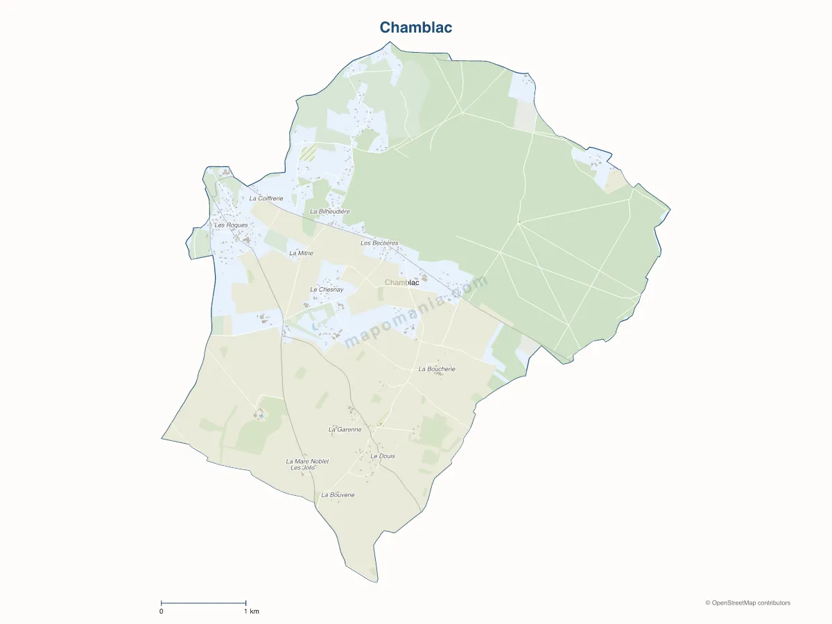 Carte de Chamblac à personnaliser