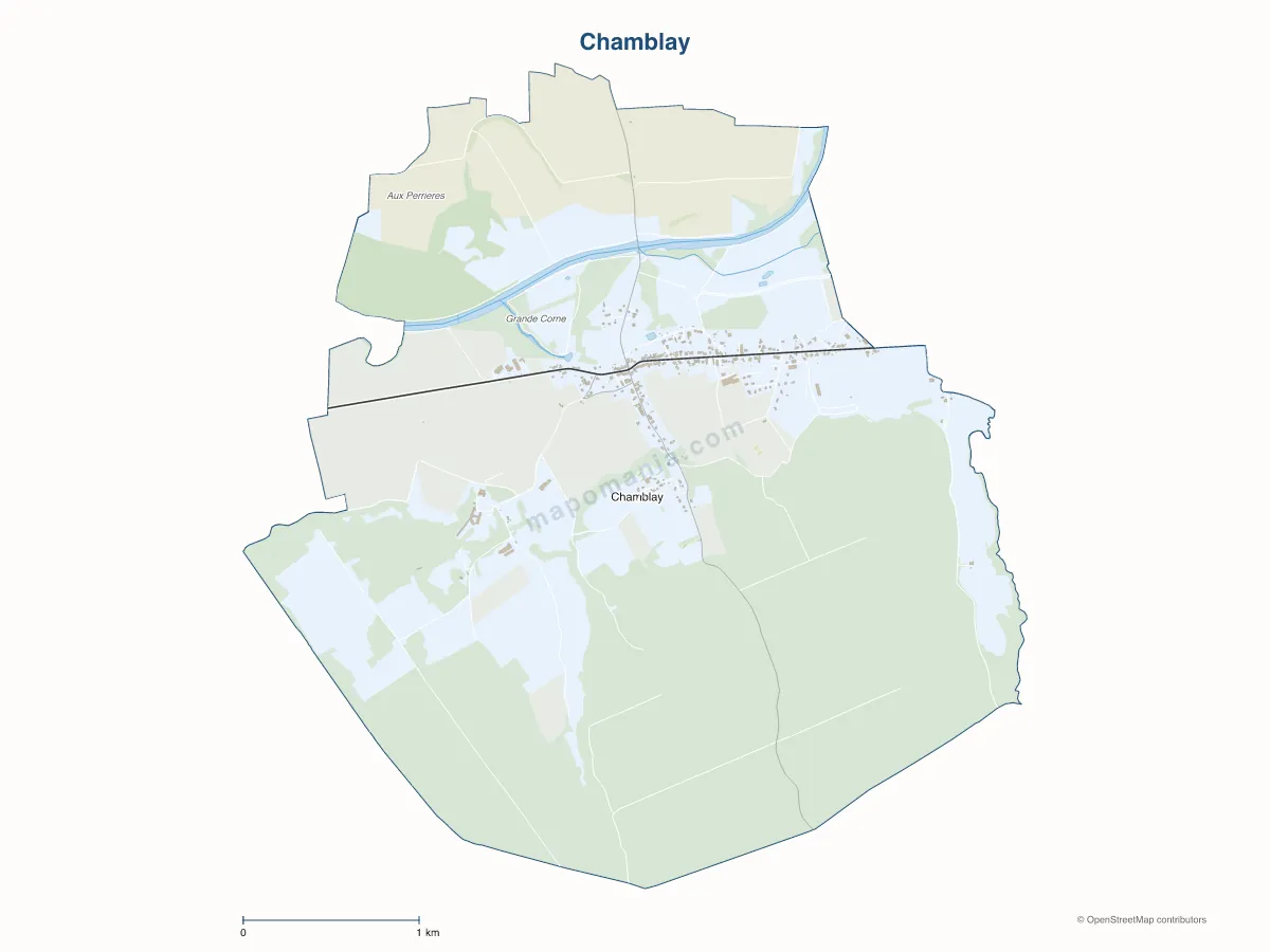 Carte de Chamblay à personnaliser