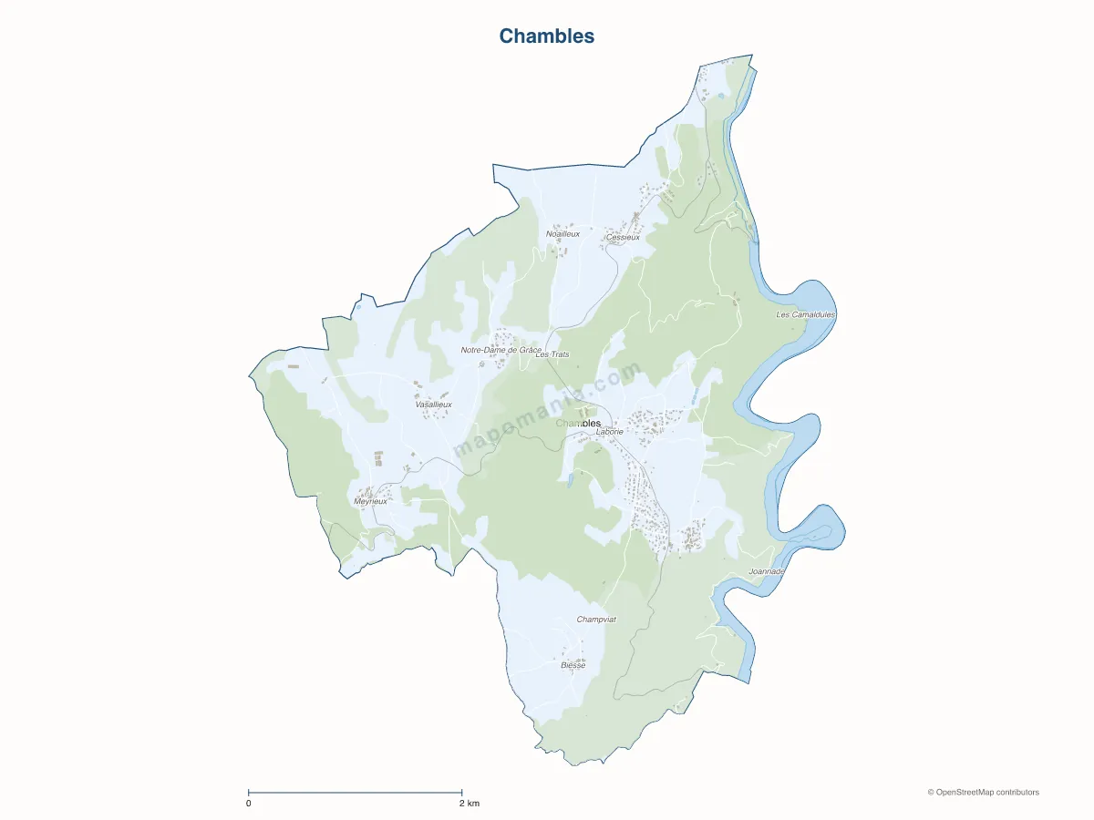 Carte de Chambles à personnaliser