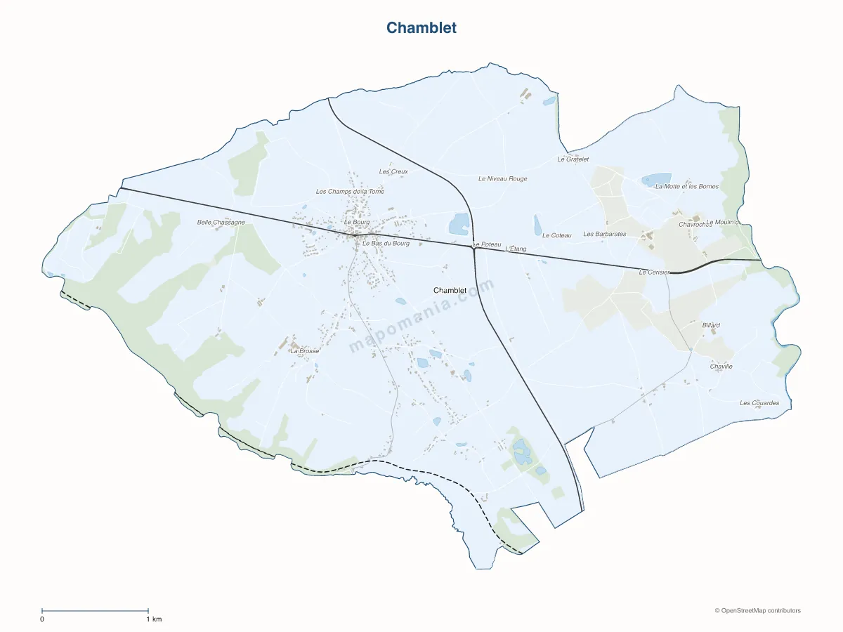 Carte de Chamblet à personnaliser