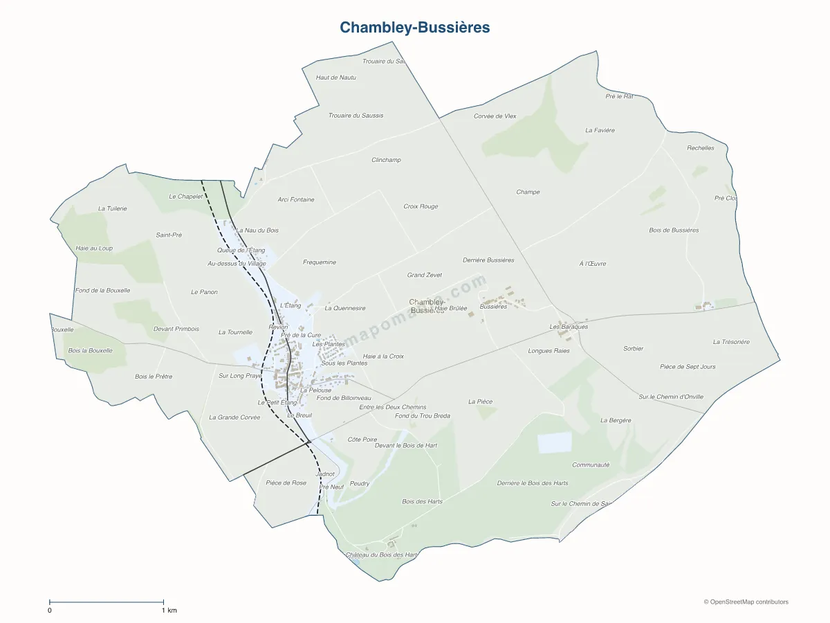 Carte de Chambley-Bussières à personnaliser
