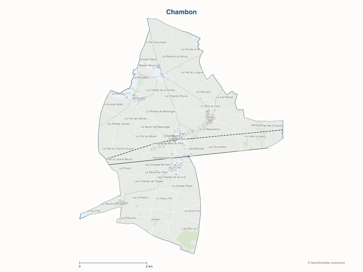 Carte de Chambon à personnaliser
