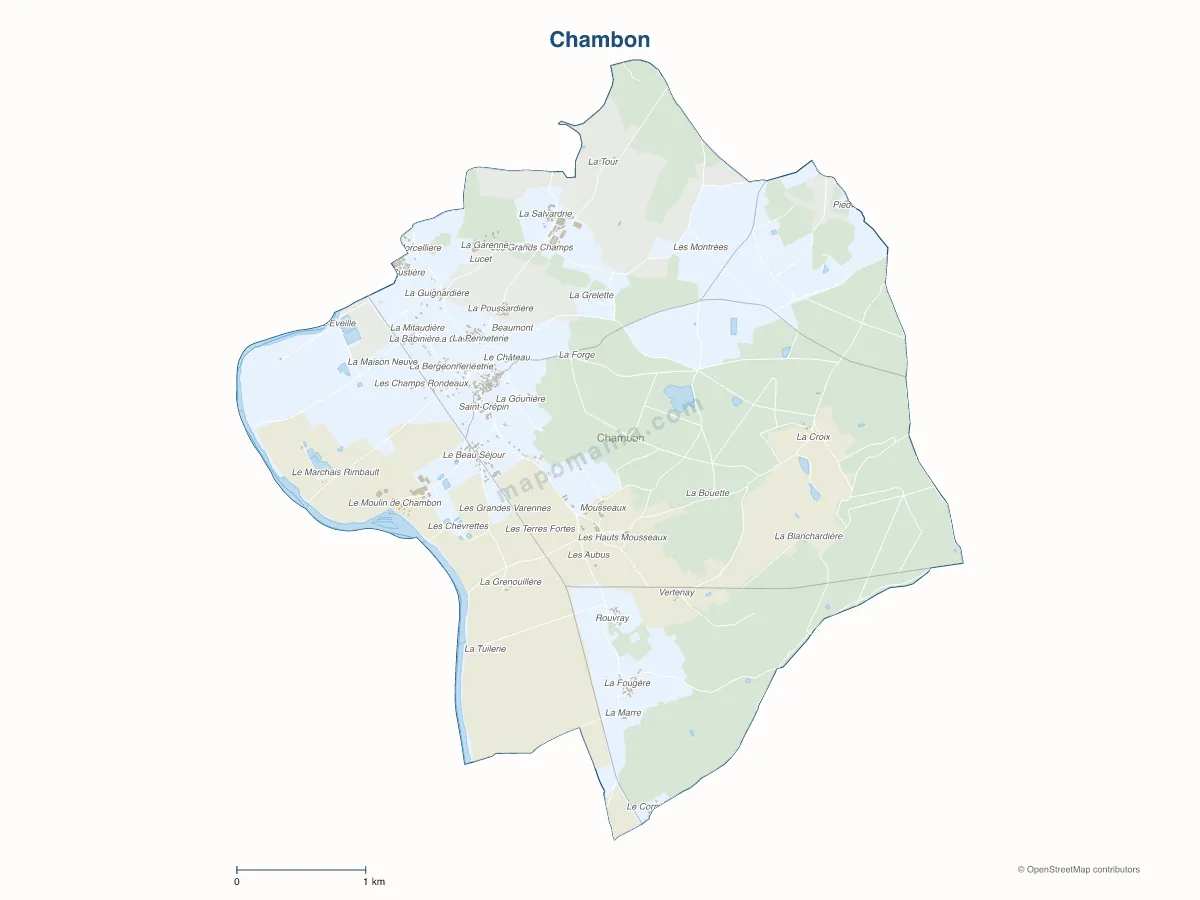 Carte de Chambon à personnaliser
