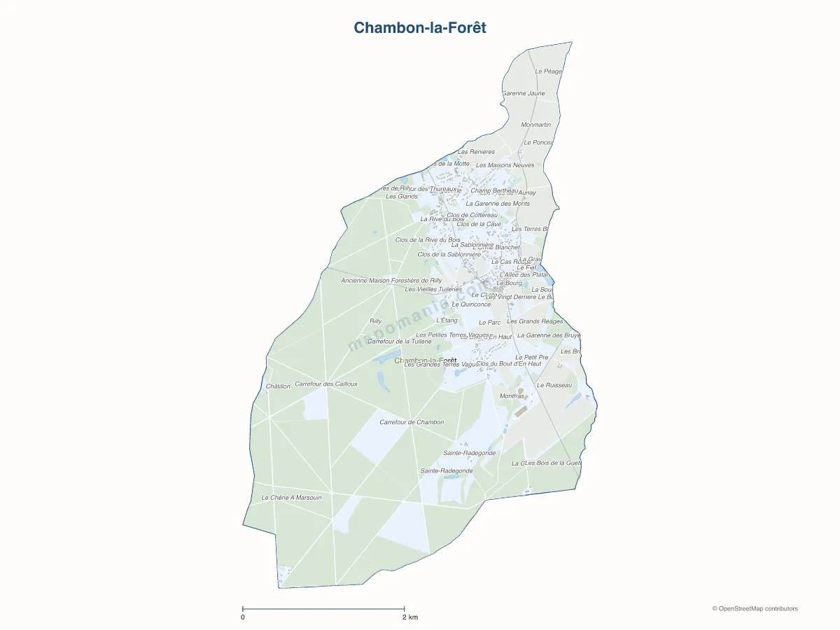Carte de Chambon-la-Forêt à personnaliser
