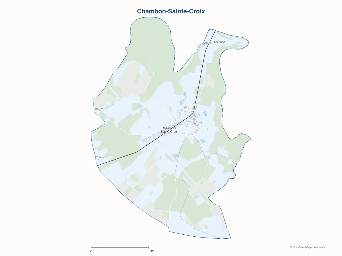 Carte de Chambon-Sainte-Croix à personnaliser