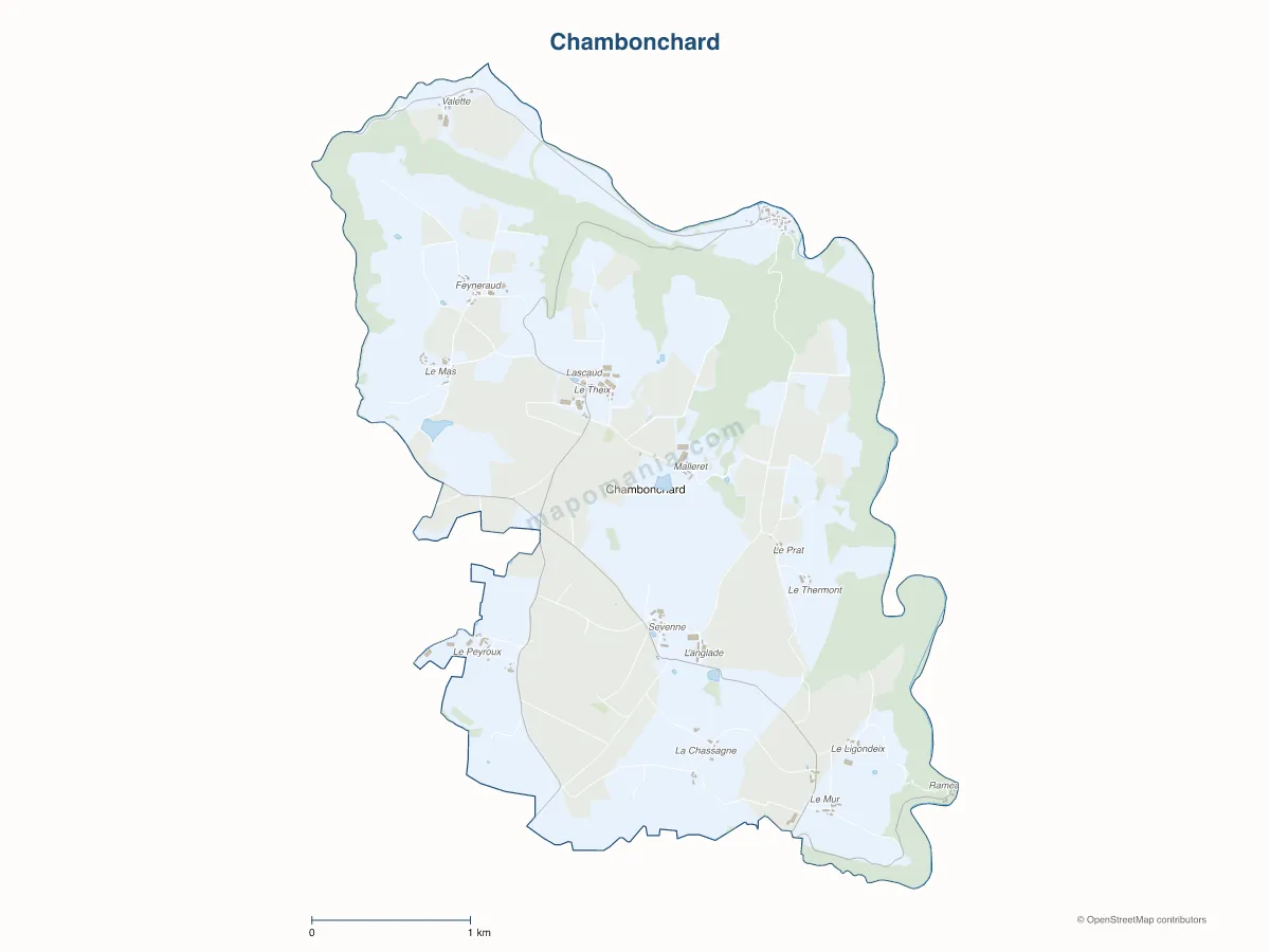Carte de Chambonchard à personnaliser