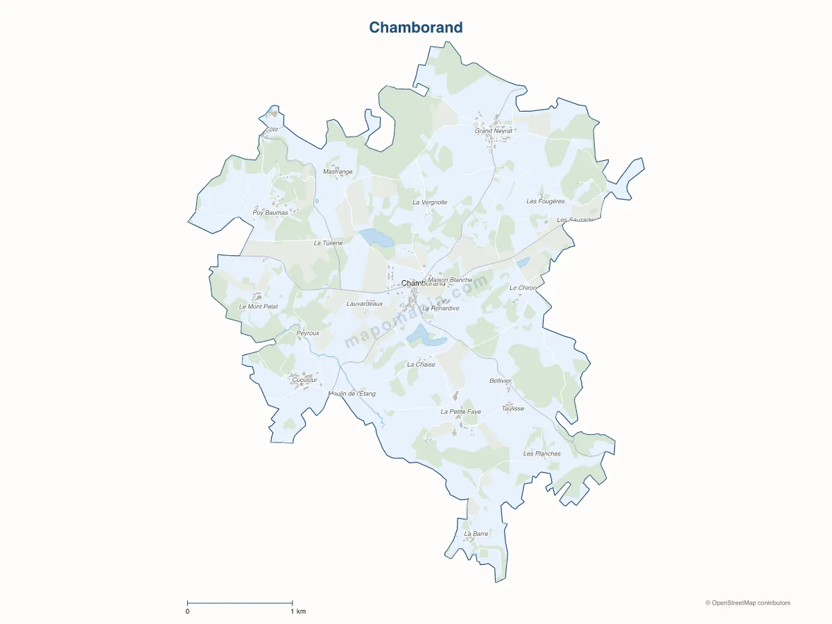 Carte de Chamborand à personnaliser