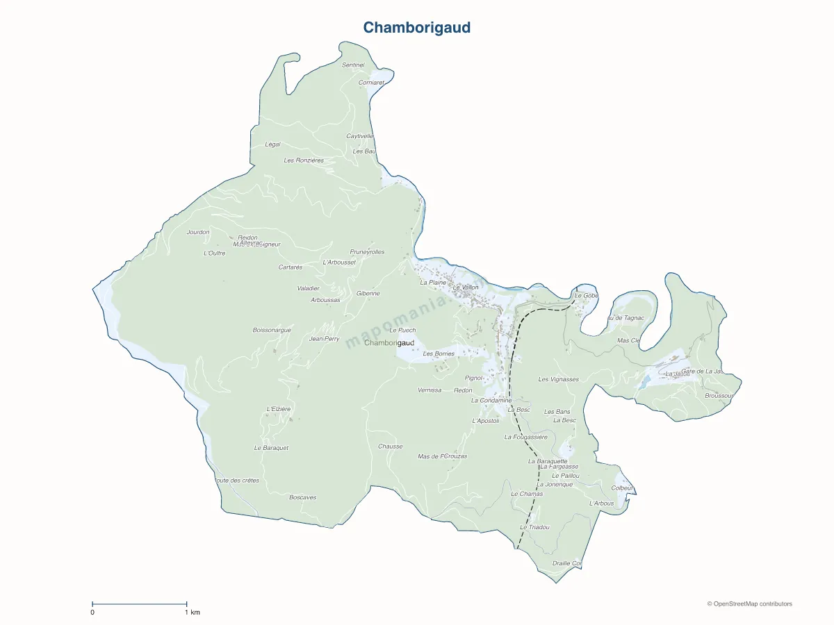 Carte de Chamborigaud à personnaliser