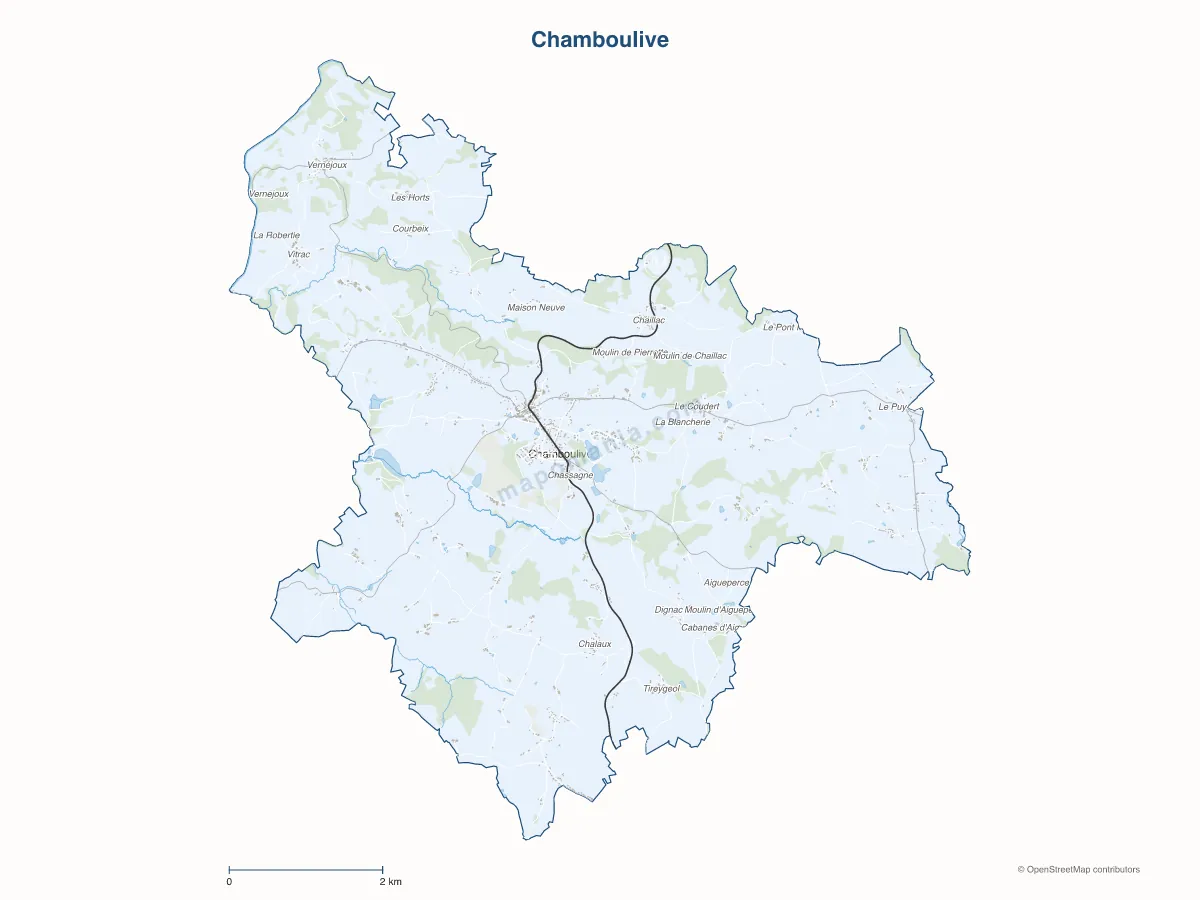 Carte de Chamboulive à personnaliser