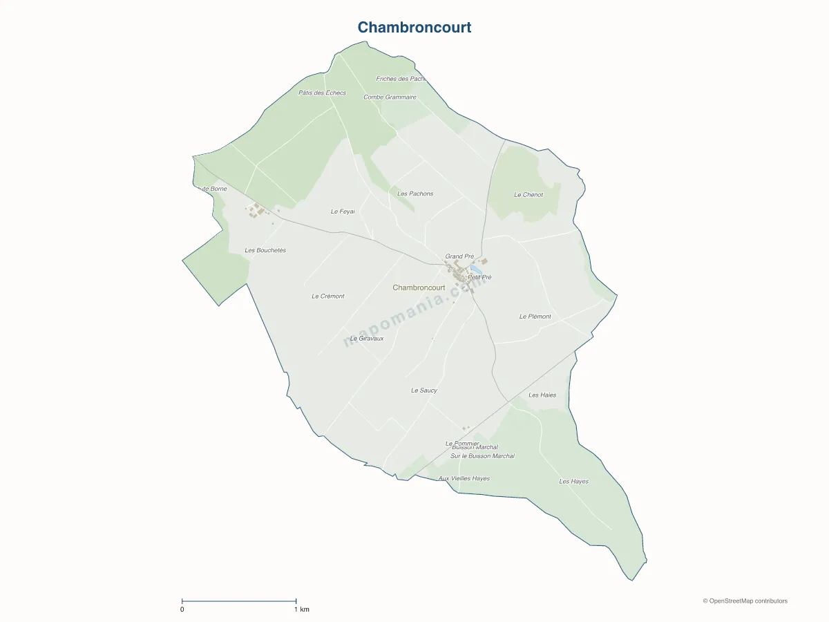 Carte de Chambroncourt à personnaliser
