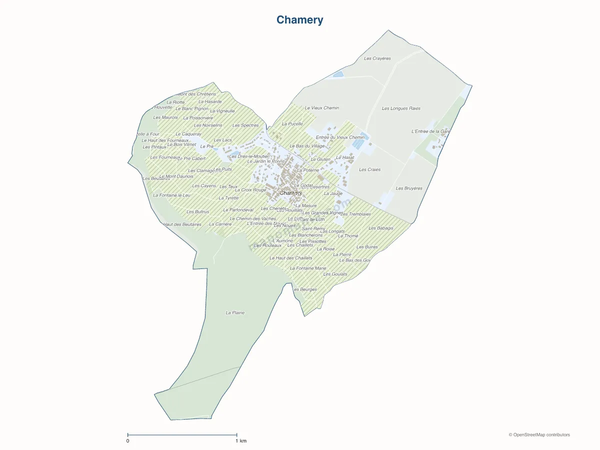 Carte de Chamery à personnaliser