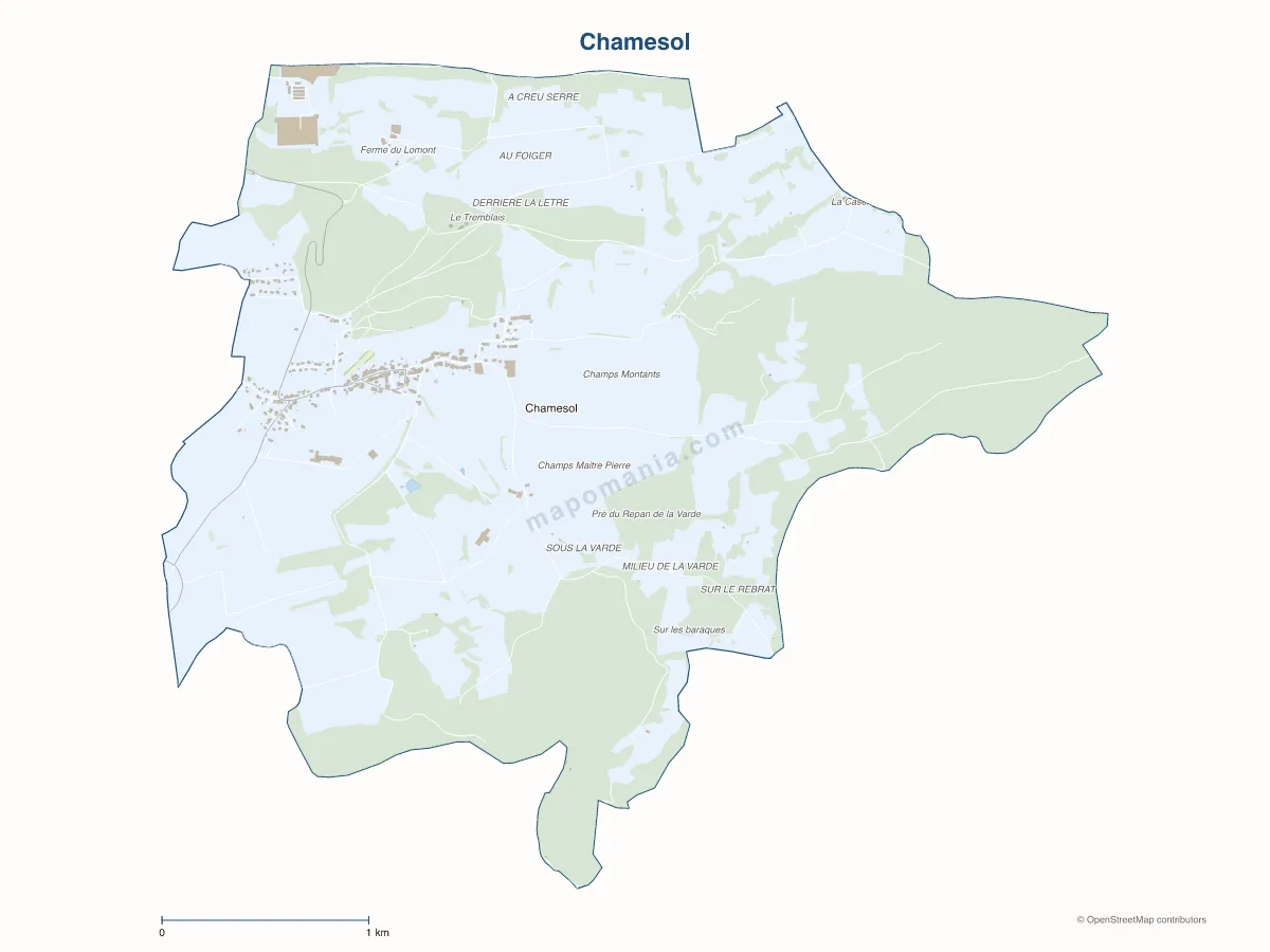 Carte de Chamesol à personnaliser