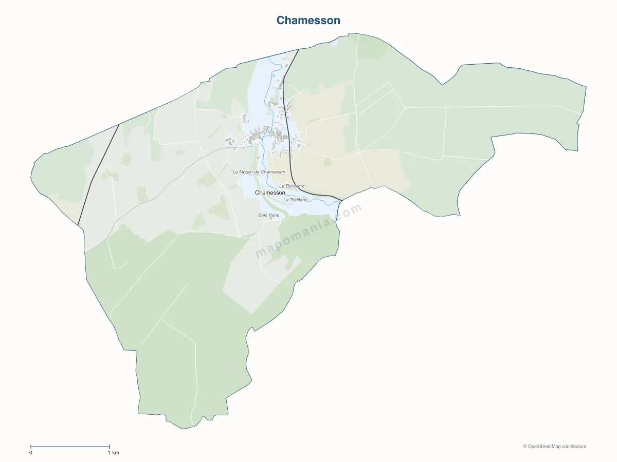 Carte de Chamesson à personnaliser