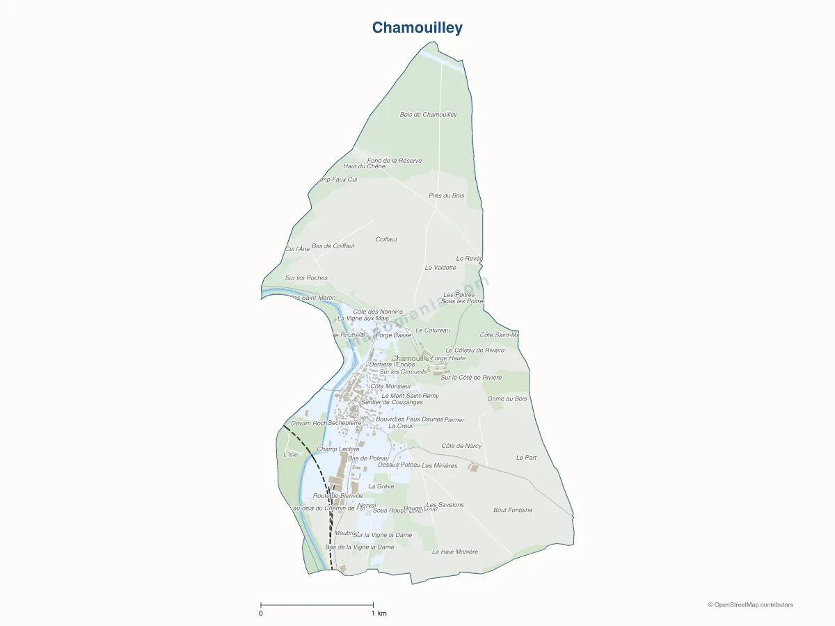 Carte de Chamouilley à personnaliser